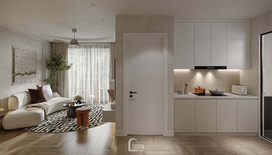 Thiết kế phòng bếp chung cư phong cách Scandinavian Farmhouse dự án Feliz Homes