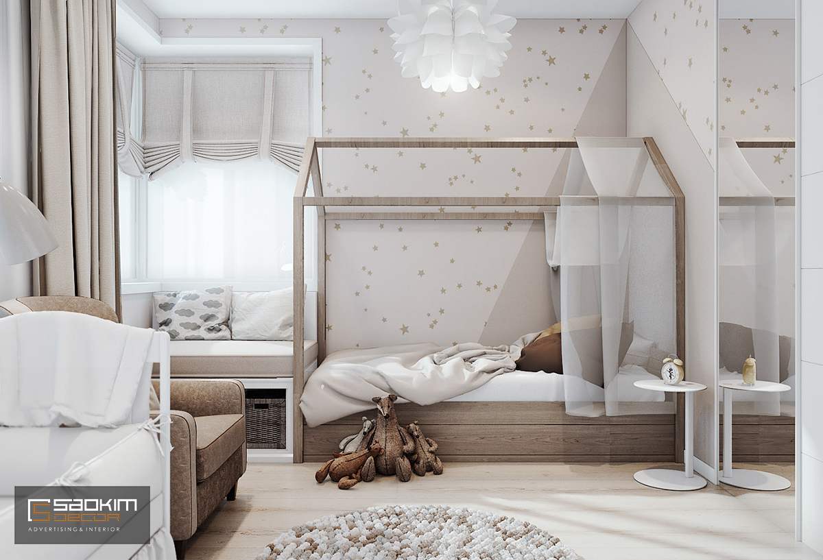 Thiết kế phòng ngủ của bé chung cư cao cấp Golden Land