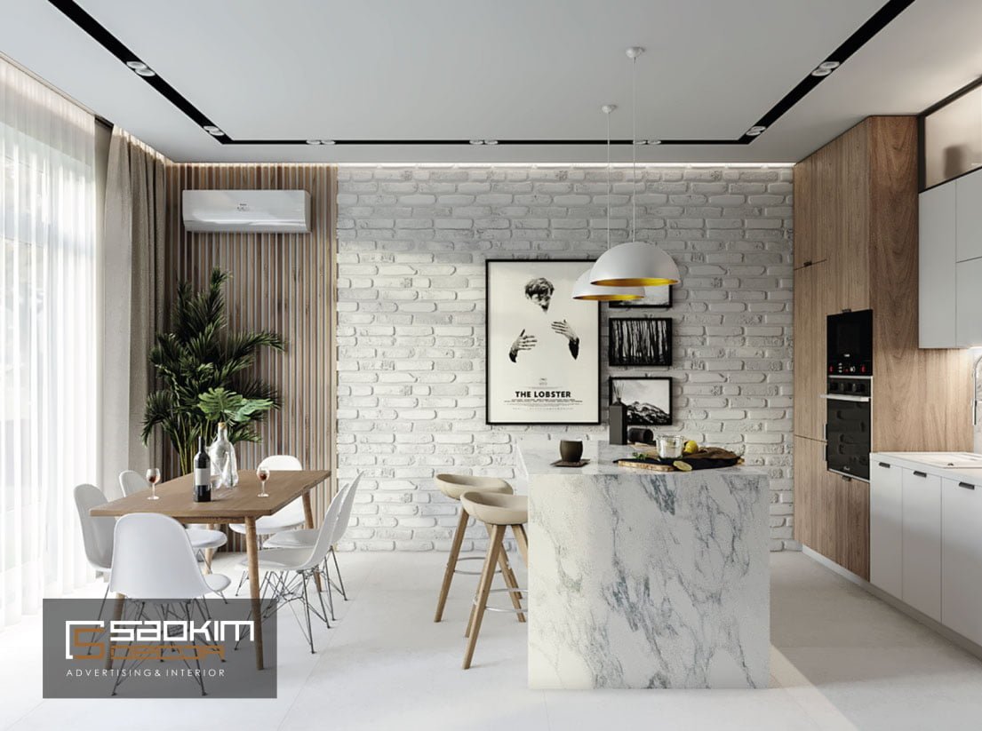 Thiết kế phòng bếp chung cư New Sky Complex theo phong cách Scandinavian