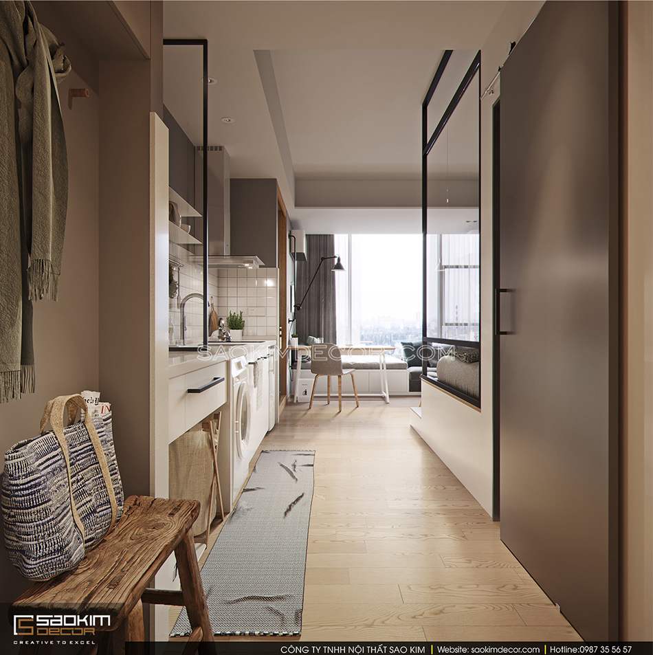 Thiết kế nội thất căn hộ studio mang phong cách Đài Loan