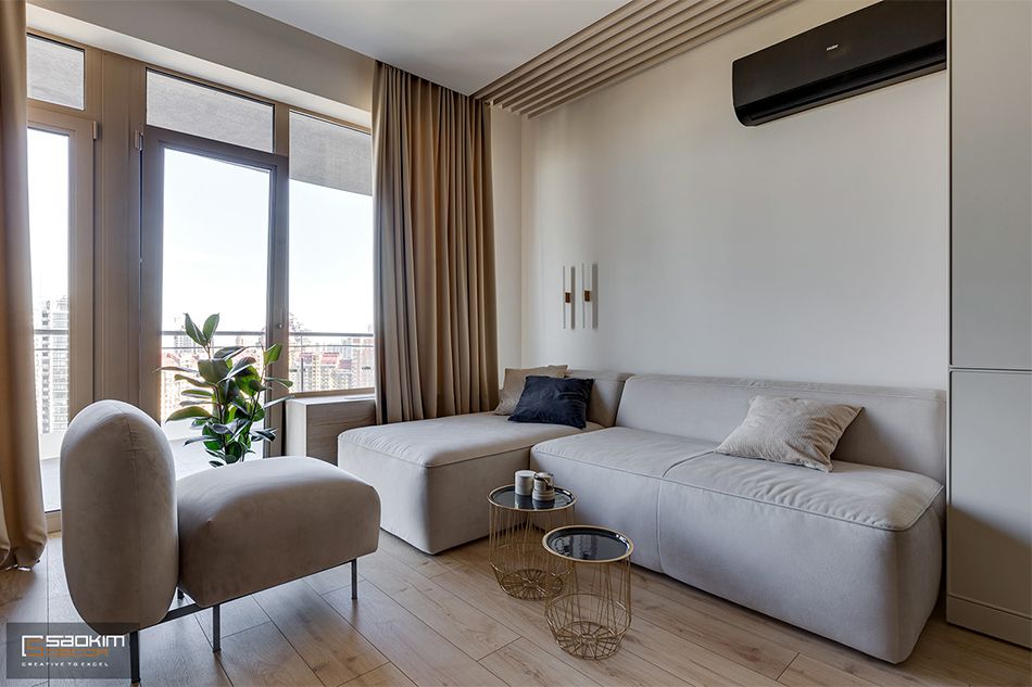 Thiết kế thi công nội thất phòng khách chung cư La Casta Tower 48m2