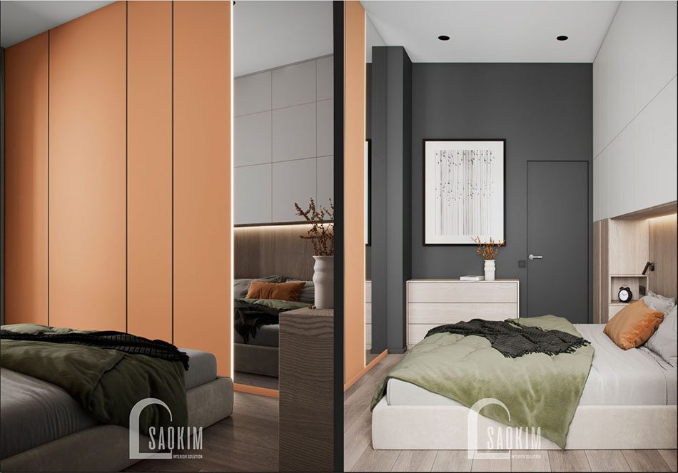 Thiết kế nội thất phòng ngủ chung cư The Terra An Hưng theo phong cách hiện đại