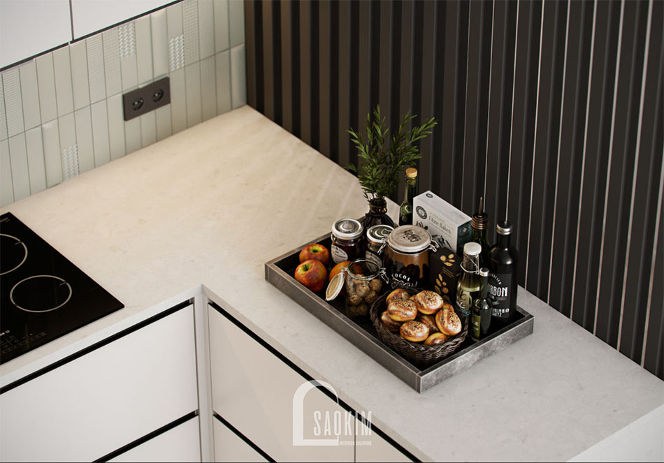 Thiết kế phòng bếp chung cư đẹp The Terra An Hưng theo phong cách hiện đại