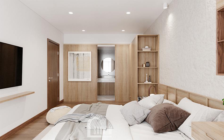 Thiết kế nội thất phòng ngủ master đẹp theo phong cách của người Nhật
