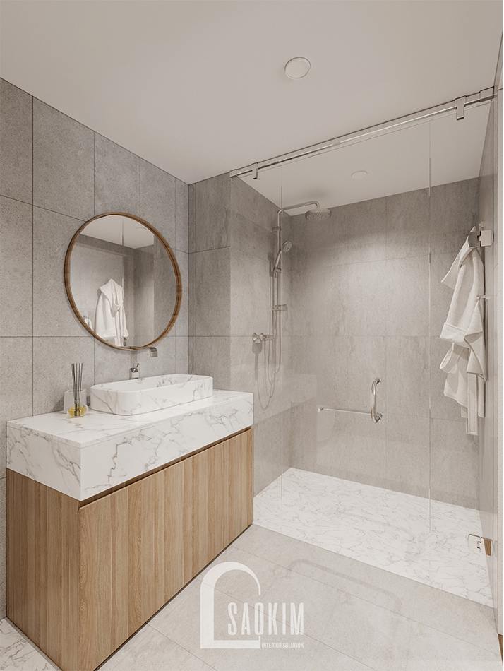 Thiết kế nội thất phòng tắm ngủ master chung cư The Zen Gamuda 157m2