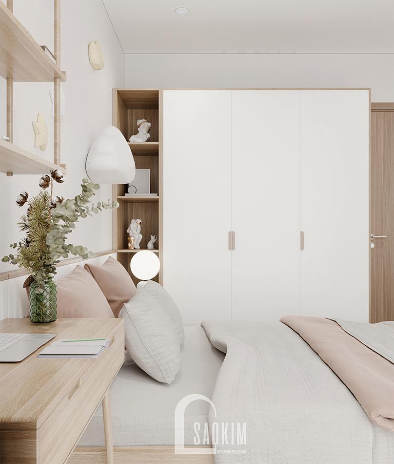 Thiết kế nội thất phòng ngủ cho bé chung cư 157m2 theo phong cách Wabi Sabi