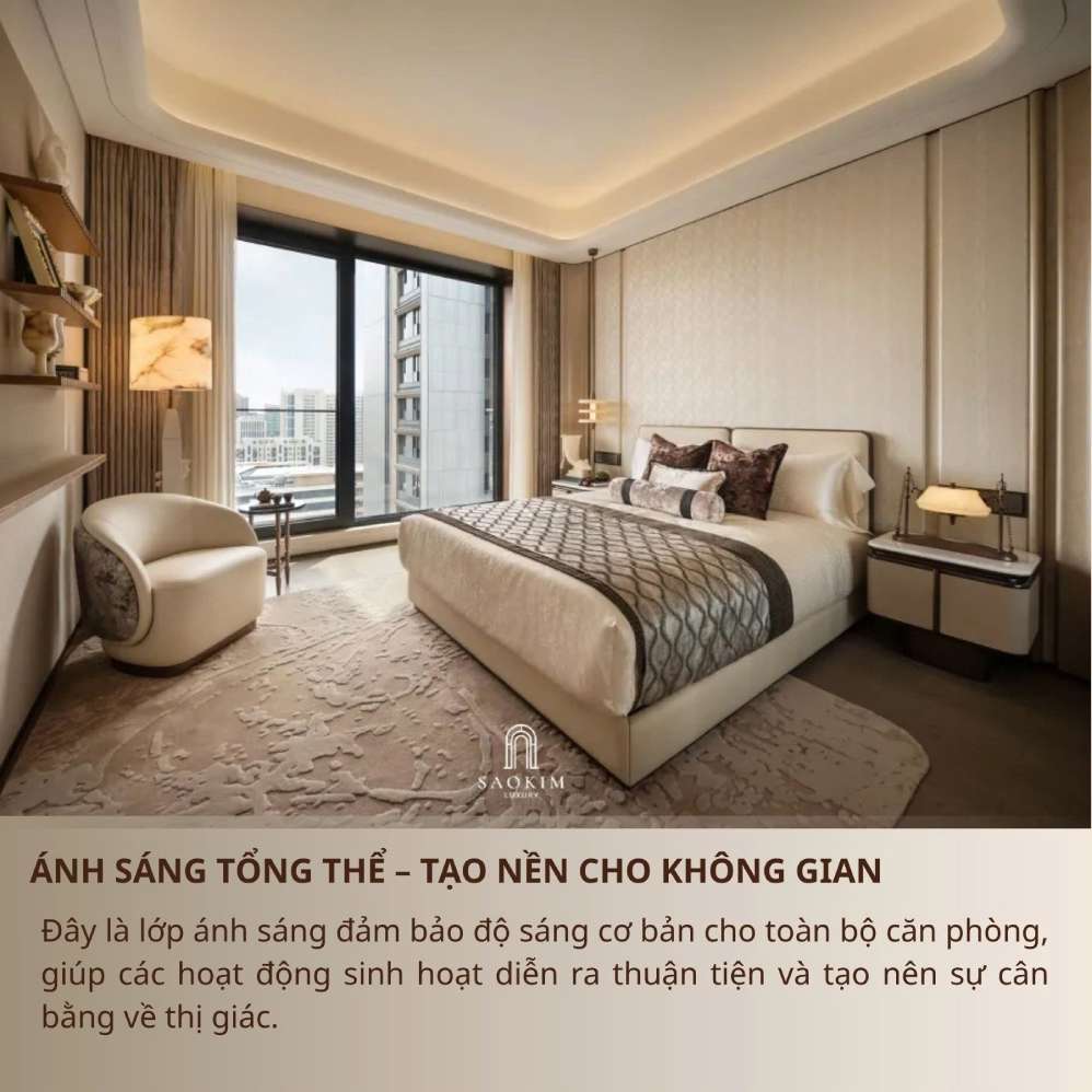 Ánh sáng tổng thể trong thiết kế ánh sáng nội thất