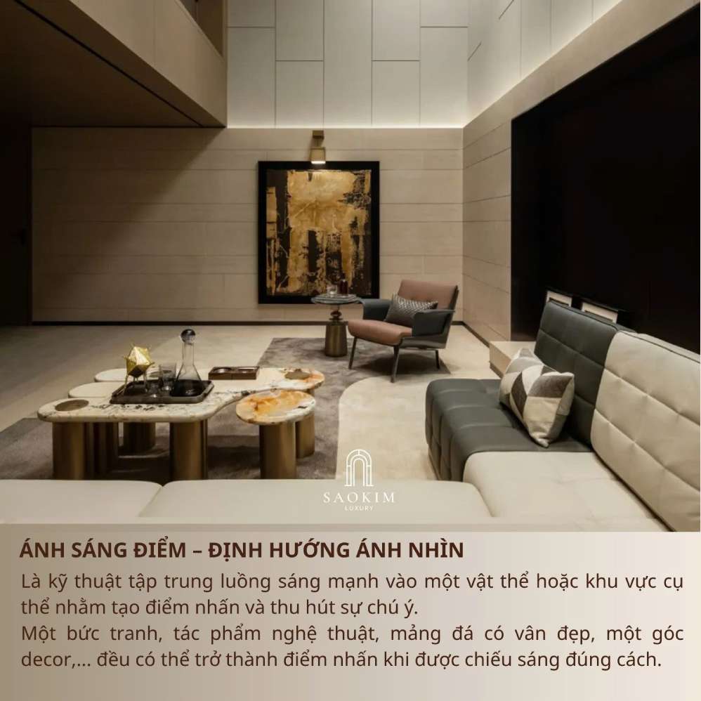 Ánh sáng điểm trong thiết kế ánh sáng nội thất