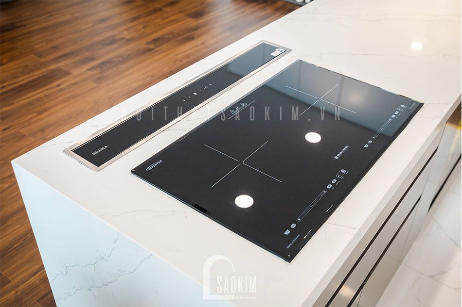 Thi công nội thất phòng bếp căn hộ cao cấp chung cư The Zen Gamuda 157m2 phong cách hiện đại mang đậm dấu ấn cá nhân