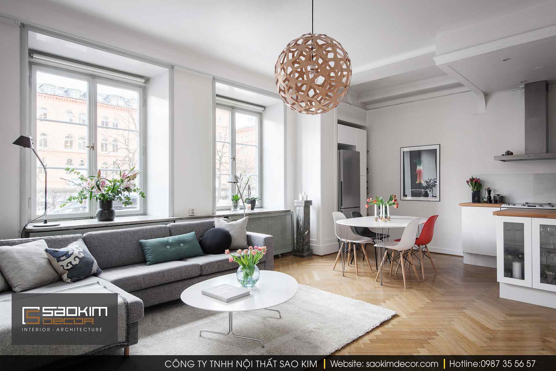 Thiết kế và thi công nội thất chung cư Vinhome Gardenia theo phong cách Scandinavian (Bắc Âu)