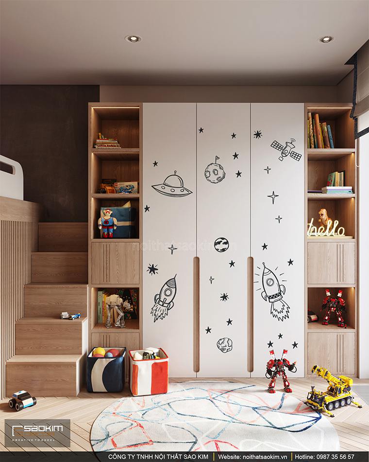 Thiết kế phòng ngủ bé trai căn hộ cao cấp Vinhomes West Point