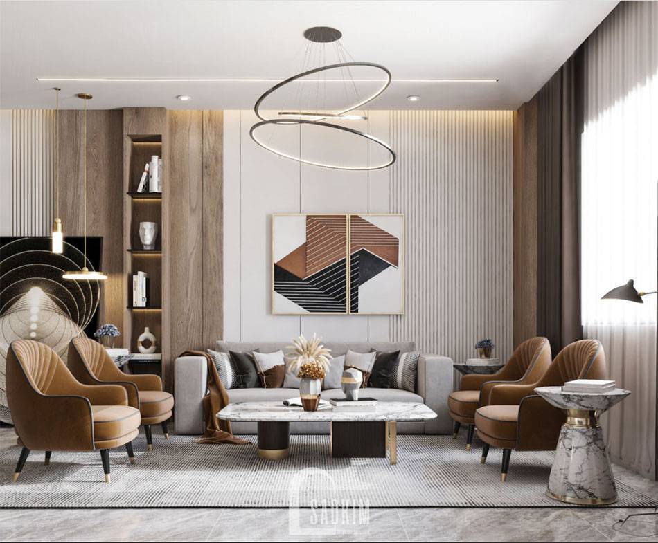 Mẫu thiết kế căn hộ 84m2 chung cư The Zei với phòng cách hiện đại, sang trọng
