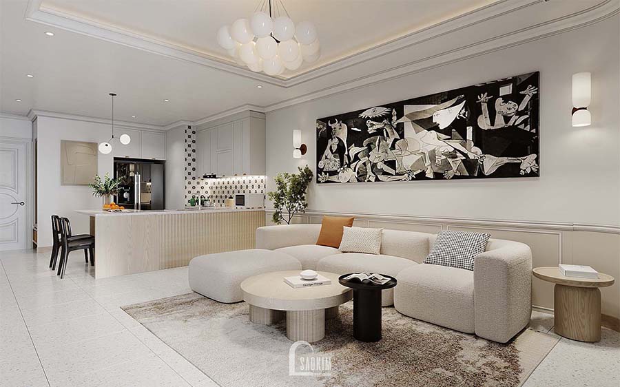 Thiết kế nội thất chung cư Royal City mang vẻ đẹp thanh lịch, trang nhã của phong cách Scandinavian Farmhouse