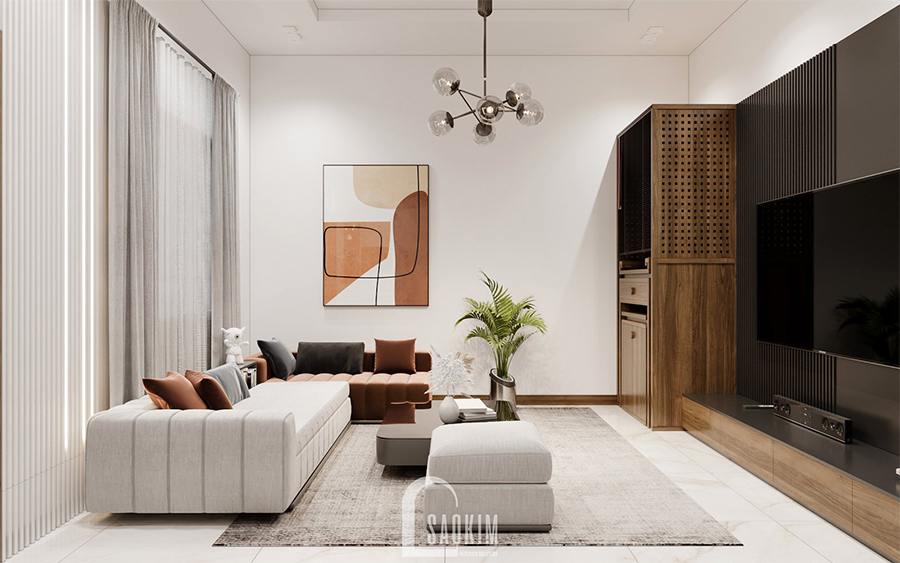 Thiết Kế Nội Thất Nhà Phố Hiện Đại Đẹp 3 Tầng Chúc Sơn – Chương Mỹ