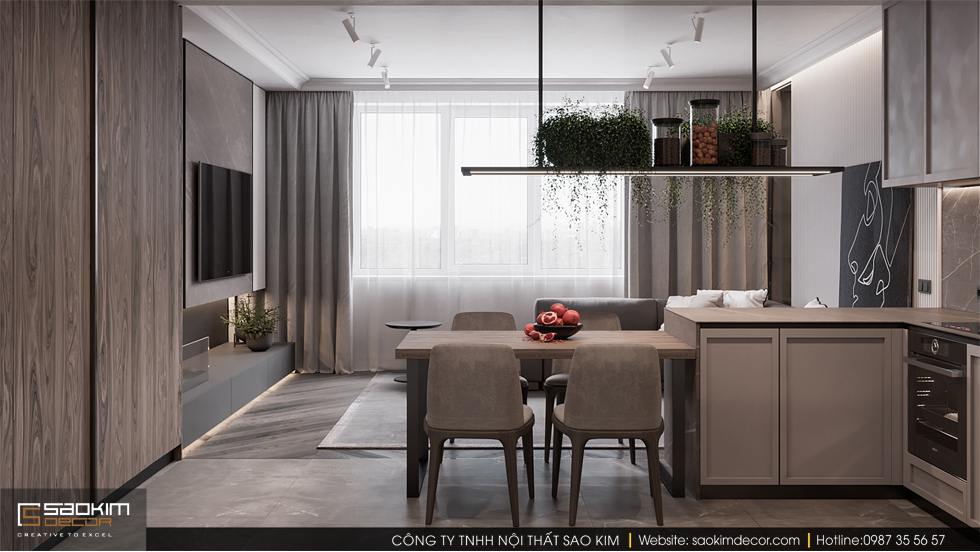 Thiết kế nội thất phòng khách chung cư Dream Center Home