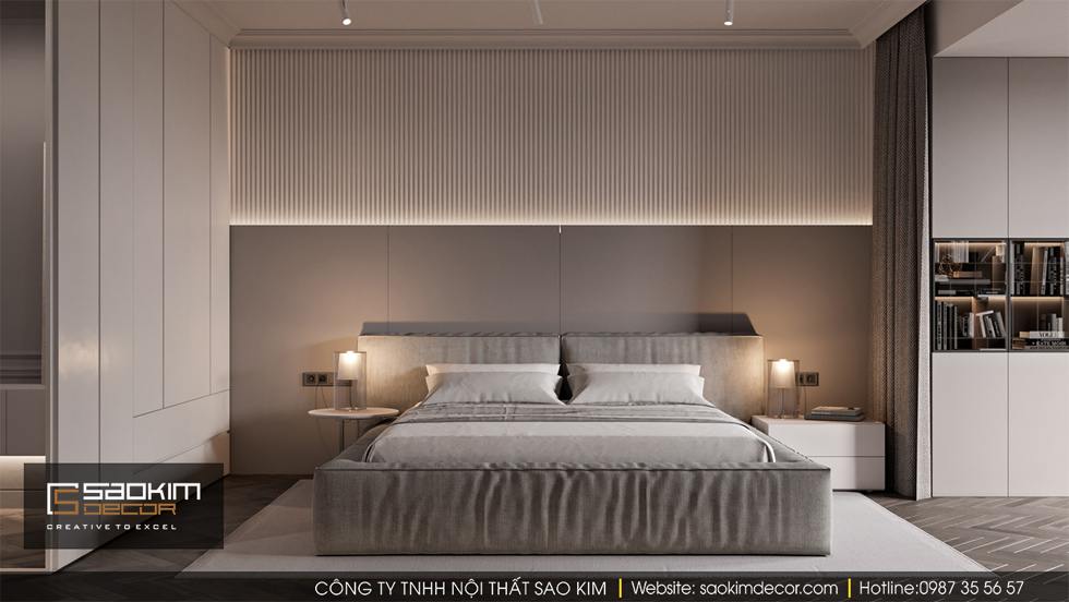 Thiết kế phòng ngủ master chung cư Dream Center Home