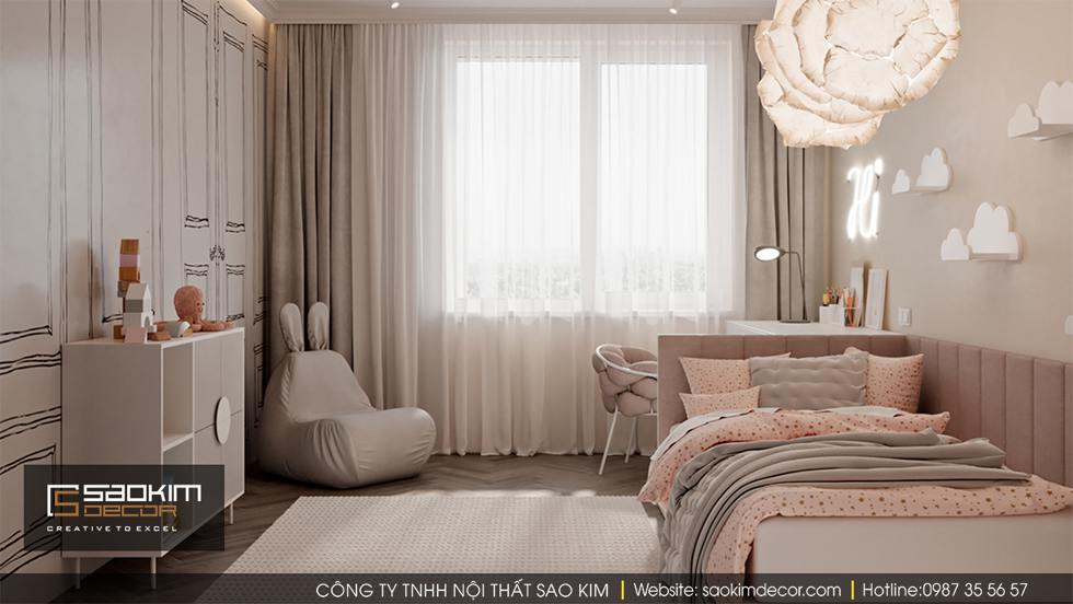 Thiết kế phòng ngủ bé gái xinh xắn