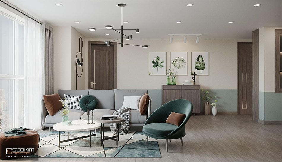 Mẫu thiết kế chung cư 3 phòng ngủ OCT3A khu đô thị mới Cổ Nhuế