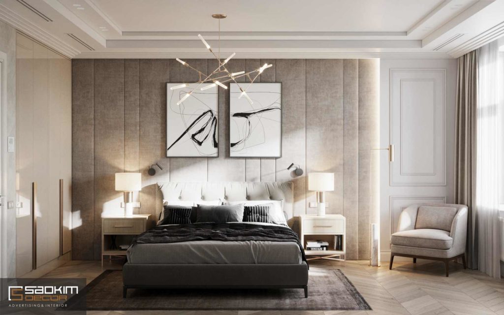 Thiết kế nội thất chung cư 66m2 chú ý đến yếu tố ánh sáng, trần và sàn nhà