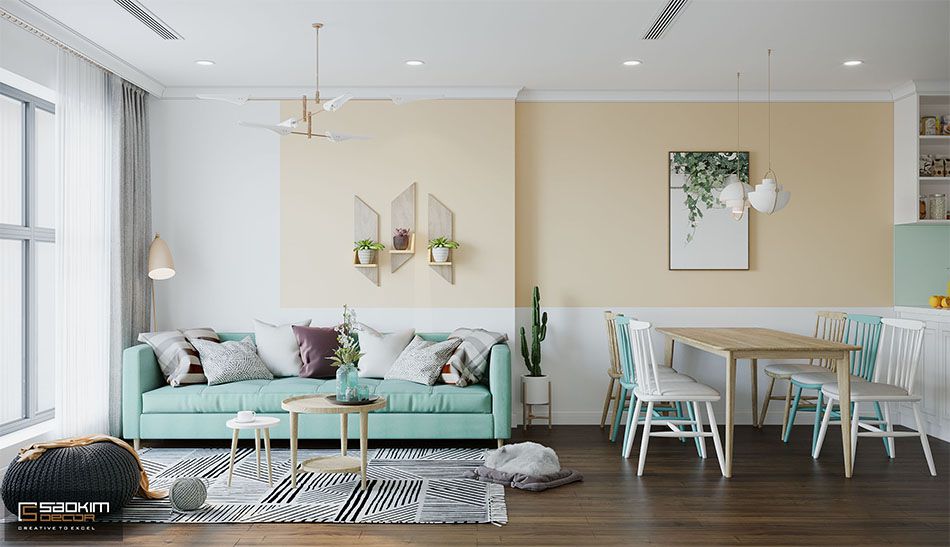 Mẫu thiết kế nội thất chung cư tại Hà Nội mang phong cách Scandinavian