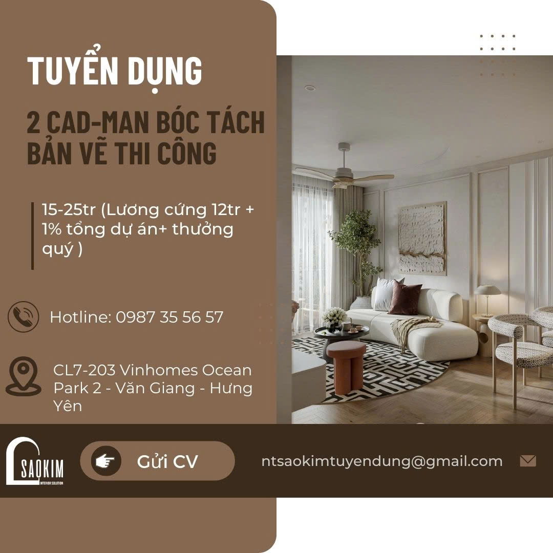 Tuyển Nhân Viên Bốc Tách Hồ Sơ Kỹ Thuật CAD-MAN