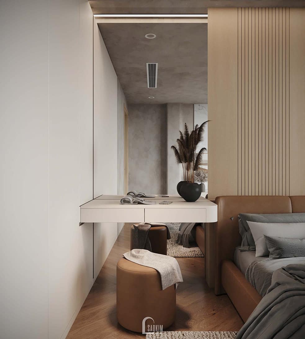 Thiết kế bàn trang điểm phòng ngủ master nhà liền kề Vinhomes Ocean Park 2