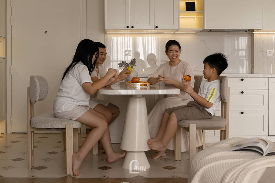 Hoàn thiện thiết kế thi công nội thất chung cư Aqua Bay Ecopark - 108m2 phong cách Parisian - khi không gian kể câu chuyện cảu hạnh phúc