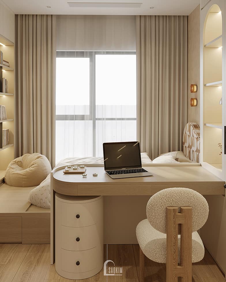 Phòng ngủ Master Wabi Sabi – Nơi cân bằng giữa sự mộc mạc và tiện nghi hiện đại tại Hinode City