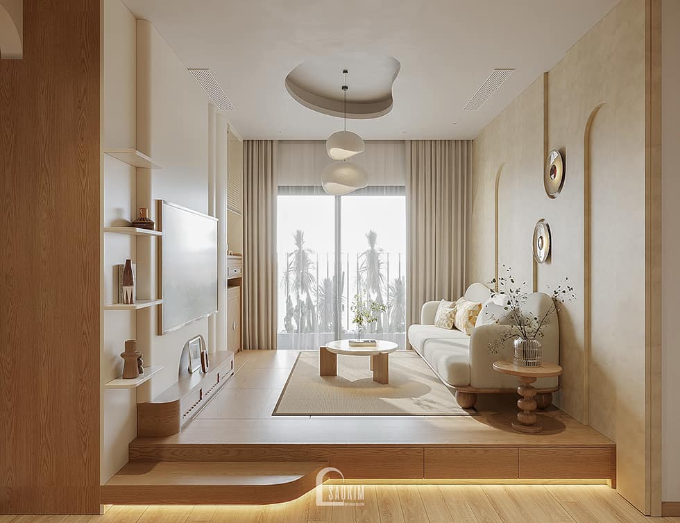 Không gian phòng khách tinh tế tại thiết kế chung cư Hinode City