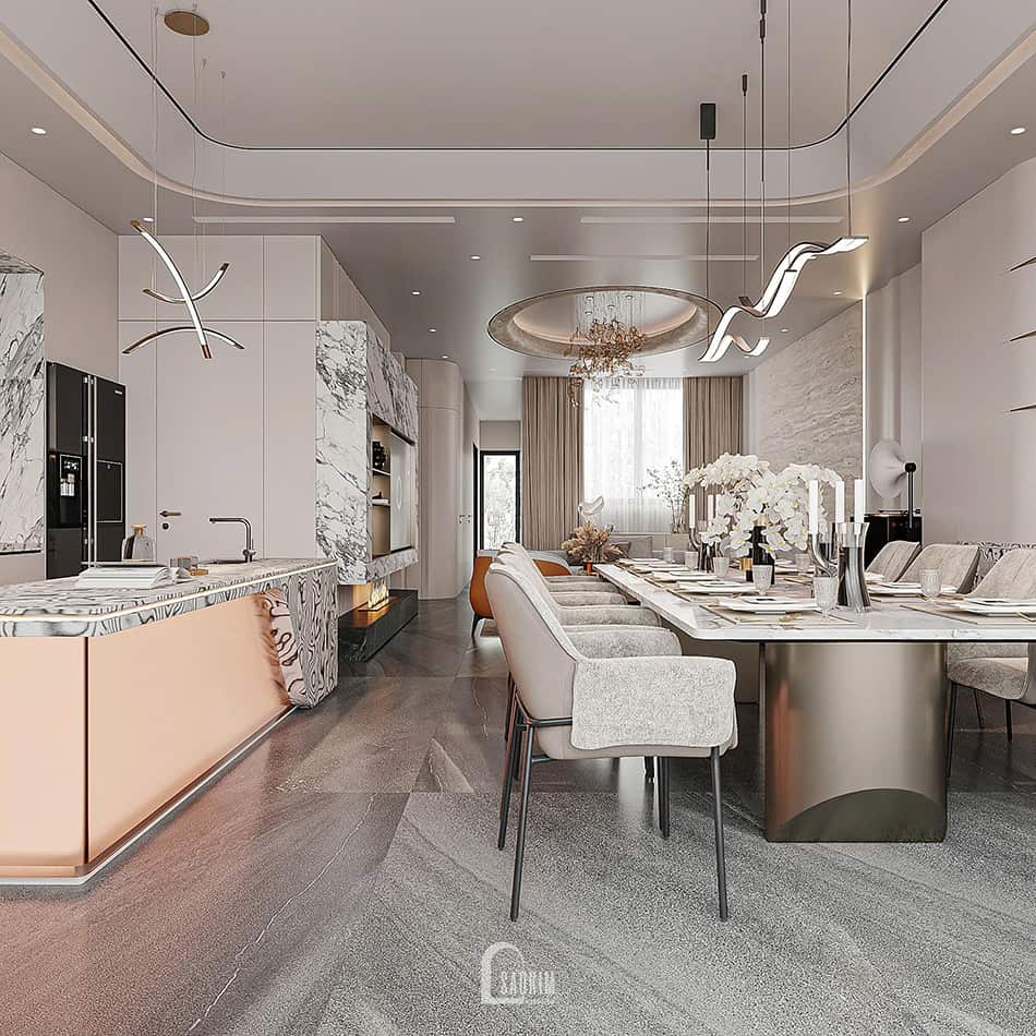 Thiết kế nhà phố liền kề Townhouse Mỹ Đình theo phong cách hiện đại Luxury không phô trương quá mức, nhưng từng chi tiết đều toát lên đẳng cấp của người sở hữu