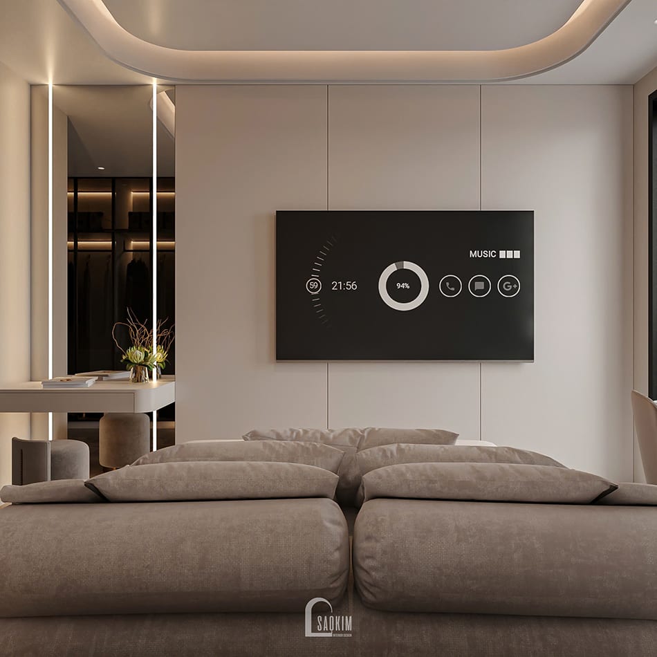 Thiết kế phòng ngủ con trai nhà phố liền kề Townhouse Mỹ Đình hiện đại, năng động