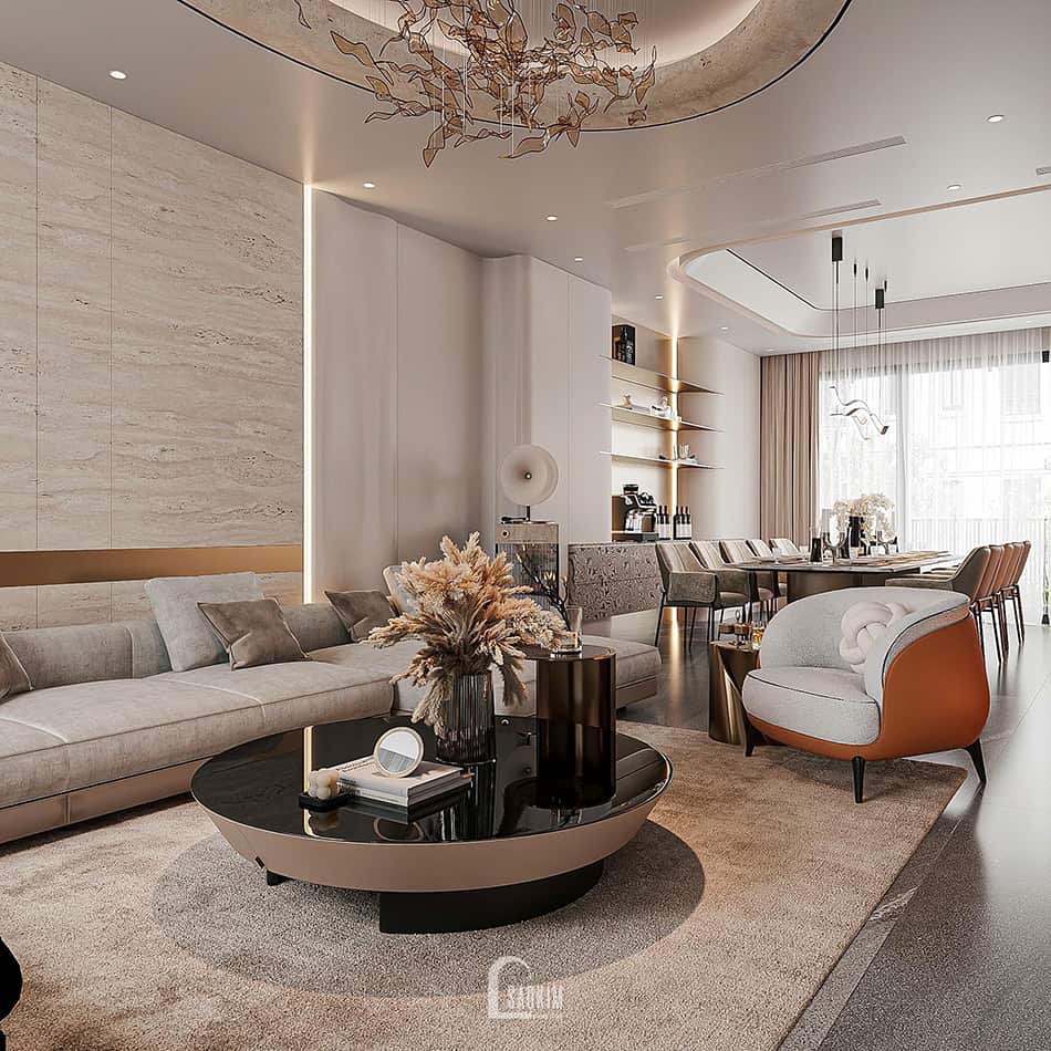 Thiết kế nhà phố liền kề Mỹ Đình theo phong cách hiện đại Luxury