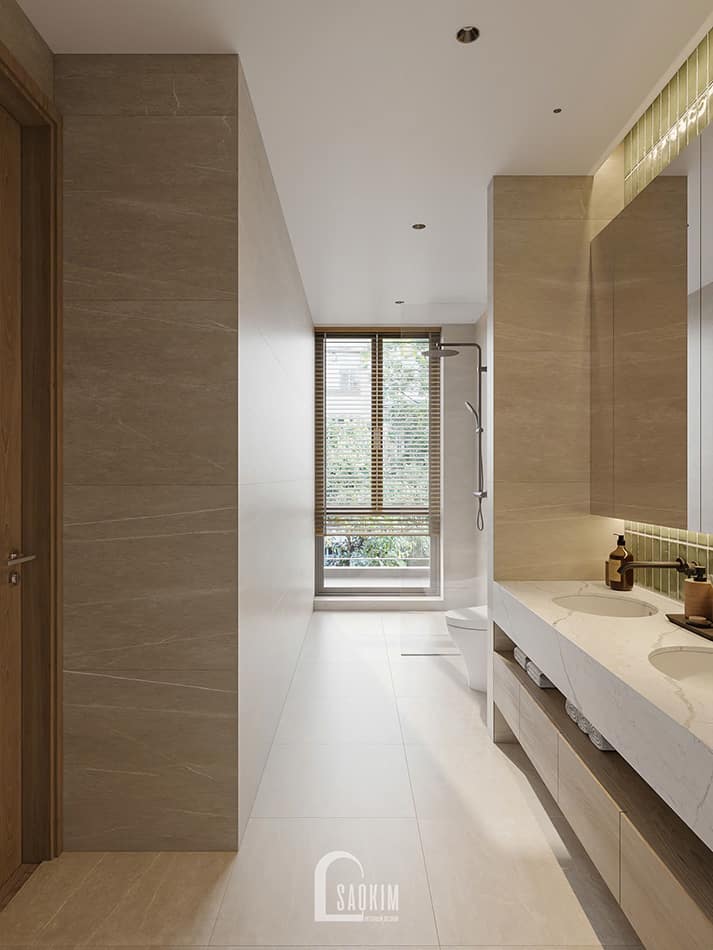 Thiết kế wc nhà phố Mỹ Đình phong cách Japandi
