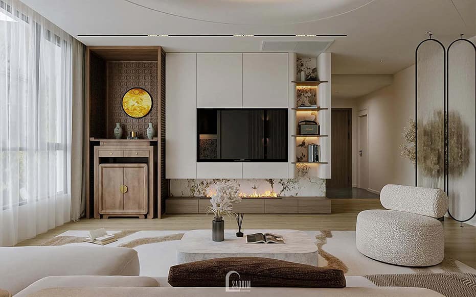 Thiết kế nội thất chung cư phong cách hiện đại cho căn hộ Hyundai Hillstate đẹp cuốn hút, sang tọng