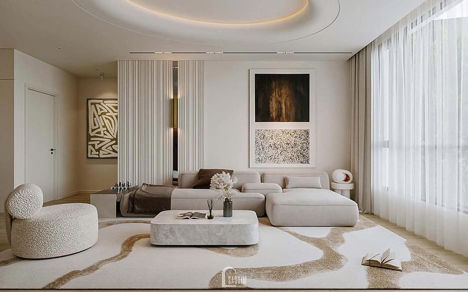 Thiết kế nội thất chung cư phong cách hiện đại cho căn hộ Hyundai Hillstate 136m2