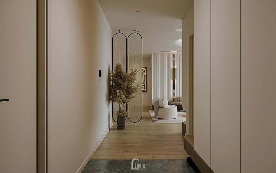 Thiết kế nội thất sảnh chung cư phong cách hiện đại cho căn hộ Hyundai Hillstate