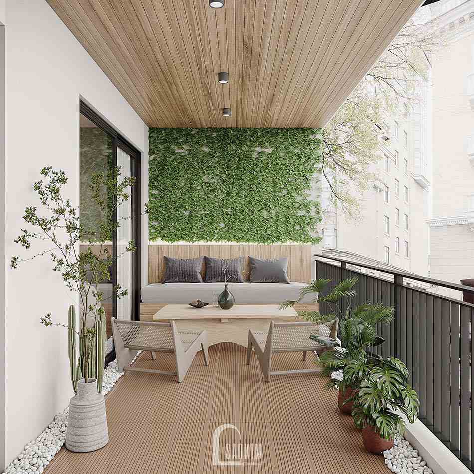 Thiết kế nội chung cư Feliz Homes với ban công xanh mát thư giãn