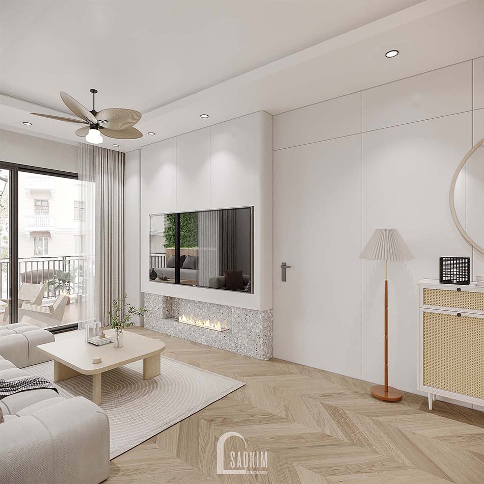 Cải tạo thiết kế nội thất chung cư Feliz Homes Hoàng Mai chọn nét vẽ hiện đại, sáng tạo trong thiết kế