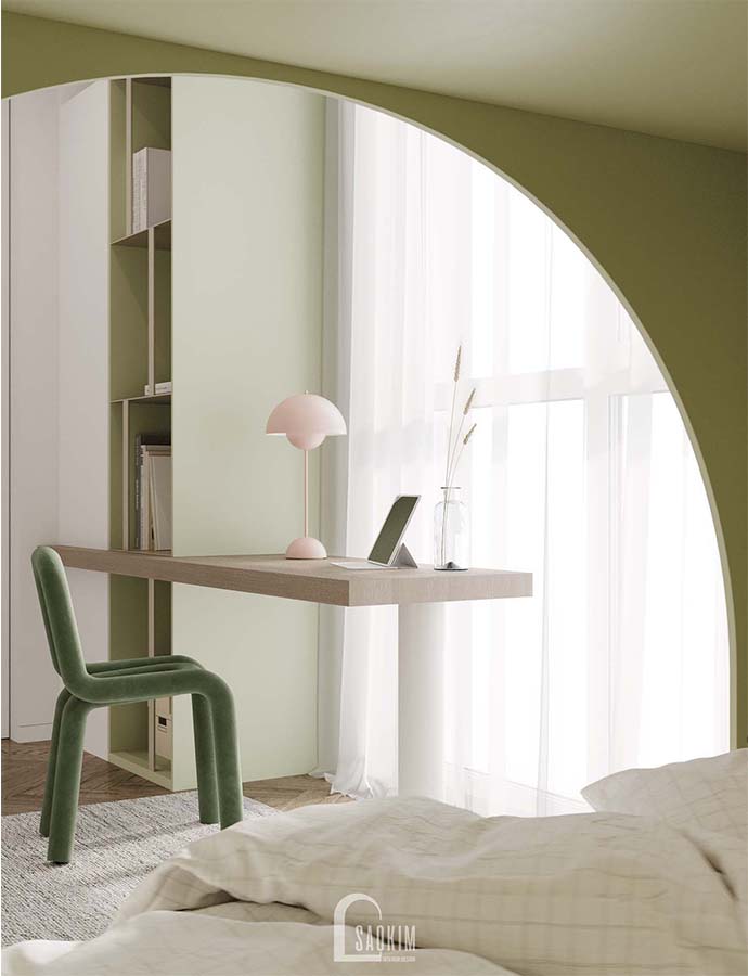 Thiết kế thi công nội thất phòng ngủ cho bé chung cư Mullberry Lane với hệ giường tầng và màu pastel nhẹ nhàng, tươi sáng