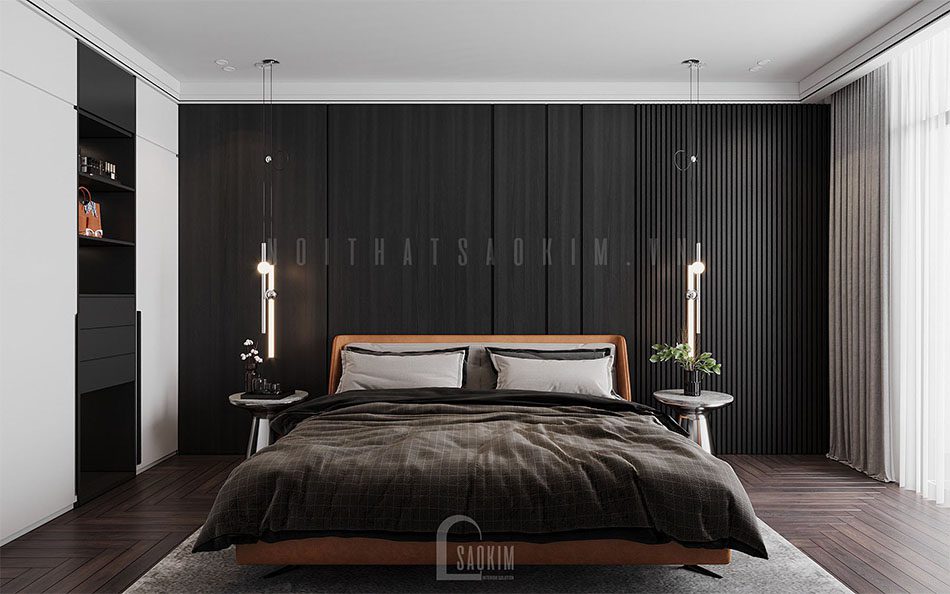 Thiết kế phòng ngủ master chung cư 3 phòng ngủ The Zen Gamuda 157m2 vẻ đẹp hiện đại, tinh tế