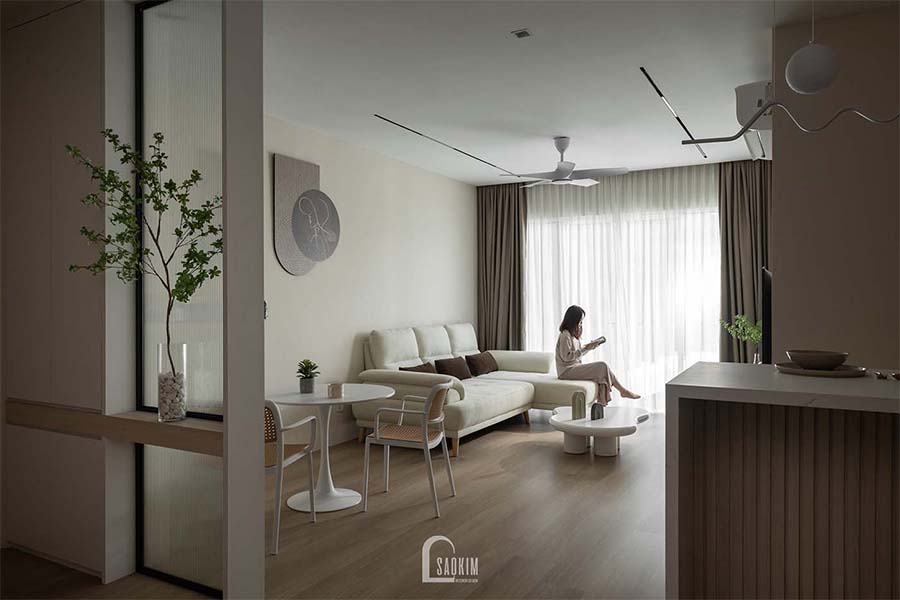 Thi công nội thất chung cư 48m2 Lacasta Văn Phú theo phong cách tối giản