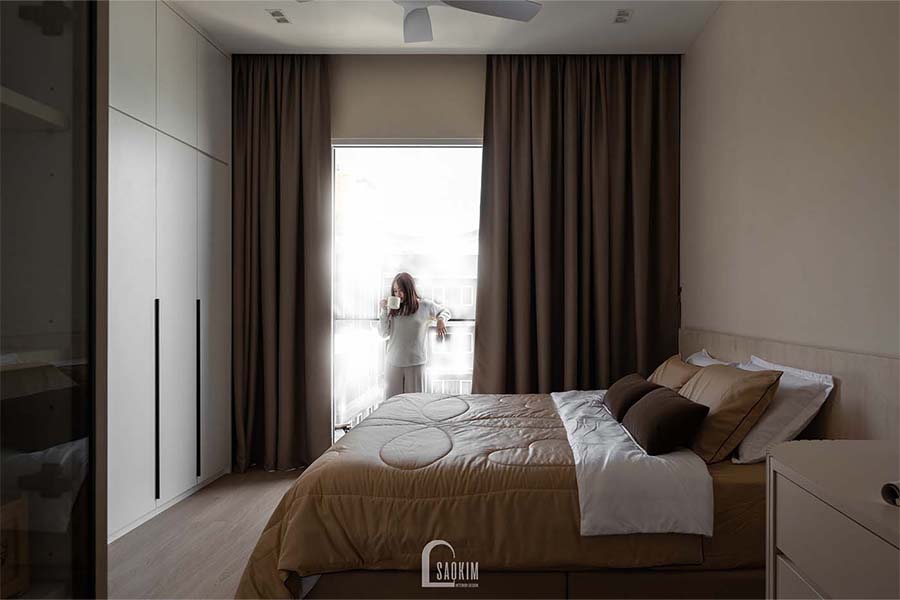 Thi công nội thất phòng ngủ·chung cư 48m2 Lacasta Văn Phú theo phong cách tối giản