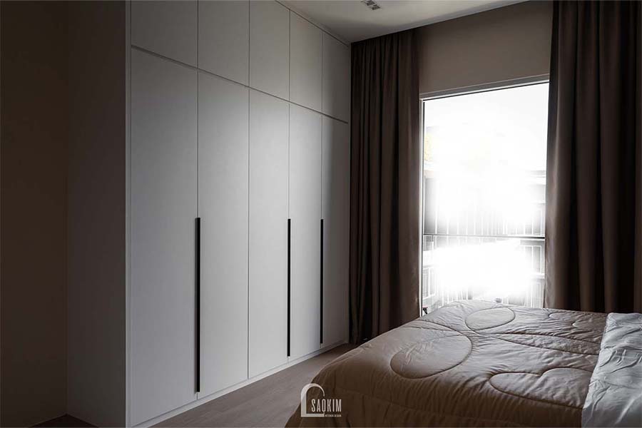 Thi công nội thất phòng ngủ·chung cư 48m2 Lacasta Văn Phú theo phong cách tối giản