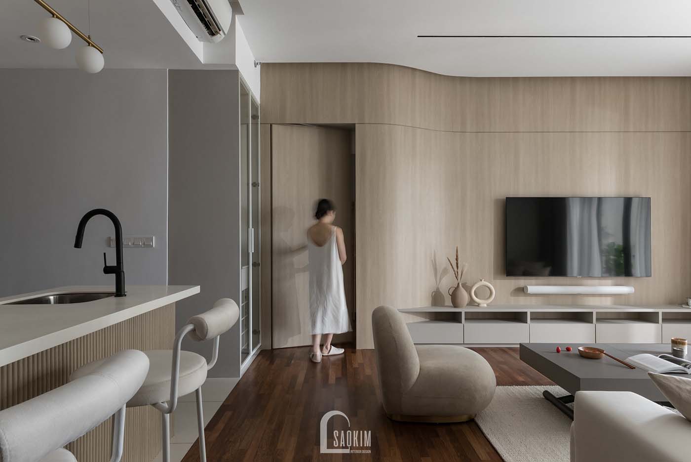 Thi công nội thất phong cách tối giản phòng khách chung cư The Nine giá trị thẩm mỹ vượt thời gian