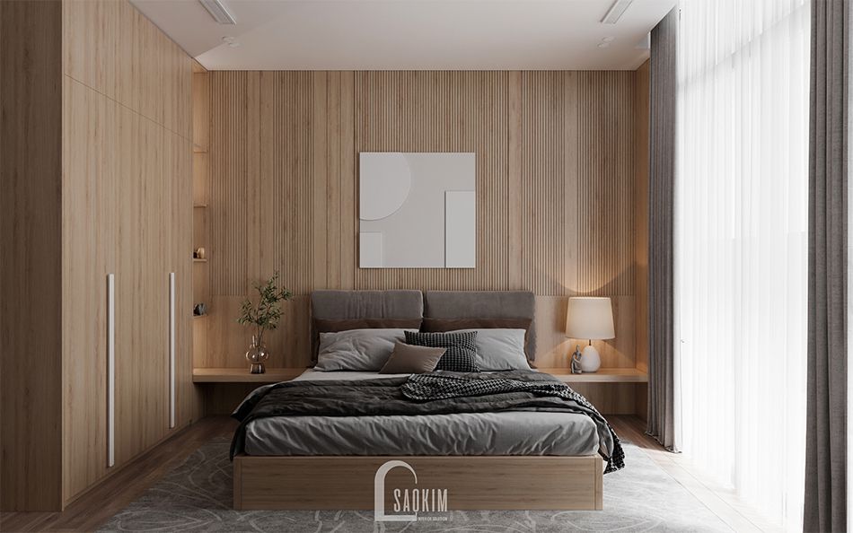 Thi công nội thất phòng ngủ căn hộ cao cấp chung cư The Zen Gamuda 157m2 phong cách hiện đại