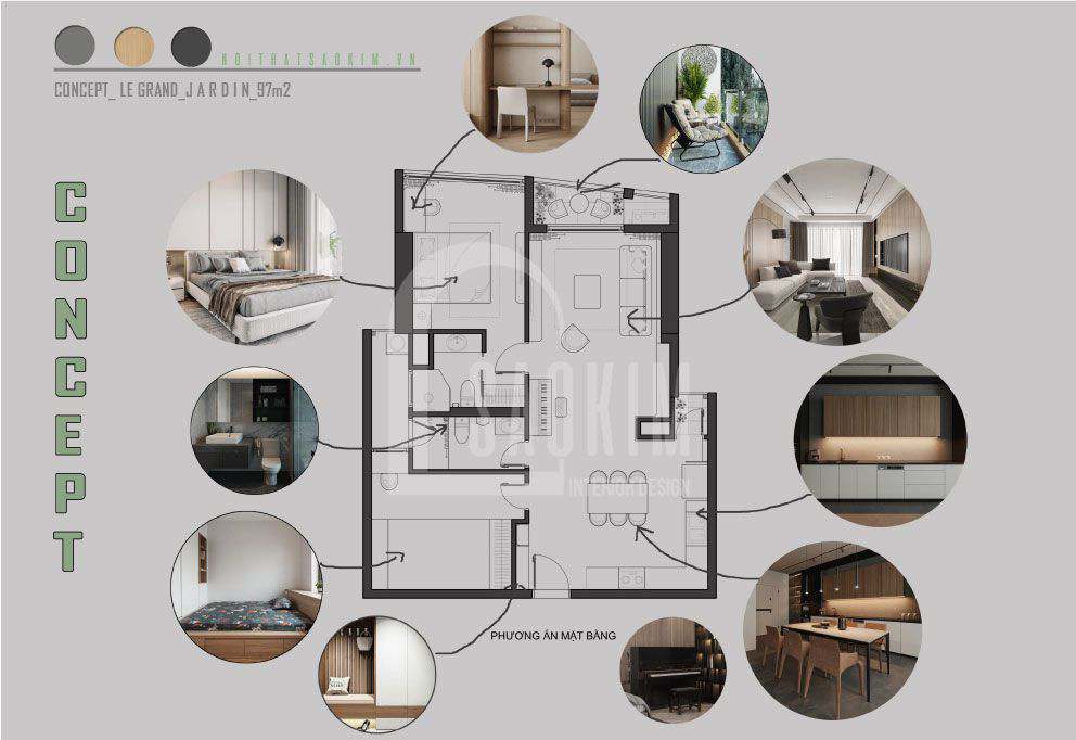 Thiết kế Concept nội thất chung cư LE GRAND JARDIN