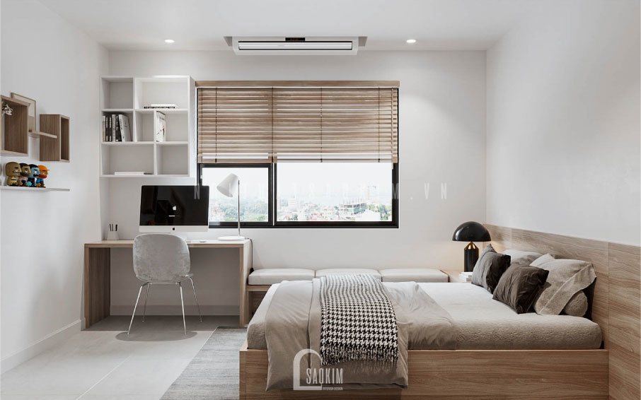 Thiết kế nội thất phòng ngủ bé chung cư La Casta Văn Phú theo phong cách Japandi