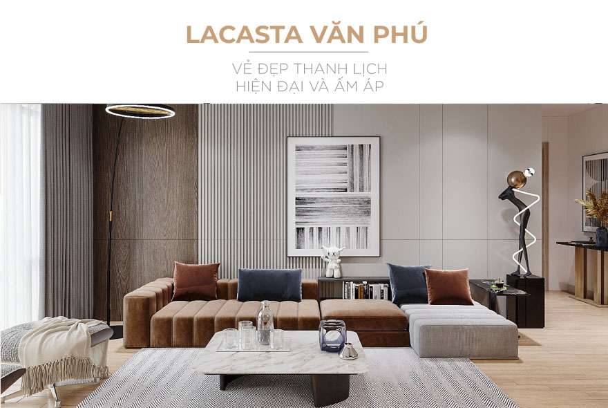 Thiết kế căn hộ 94m2  LaCasta Văn Phú hai phòng ngủ phong cách hiện đại