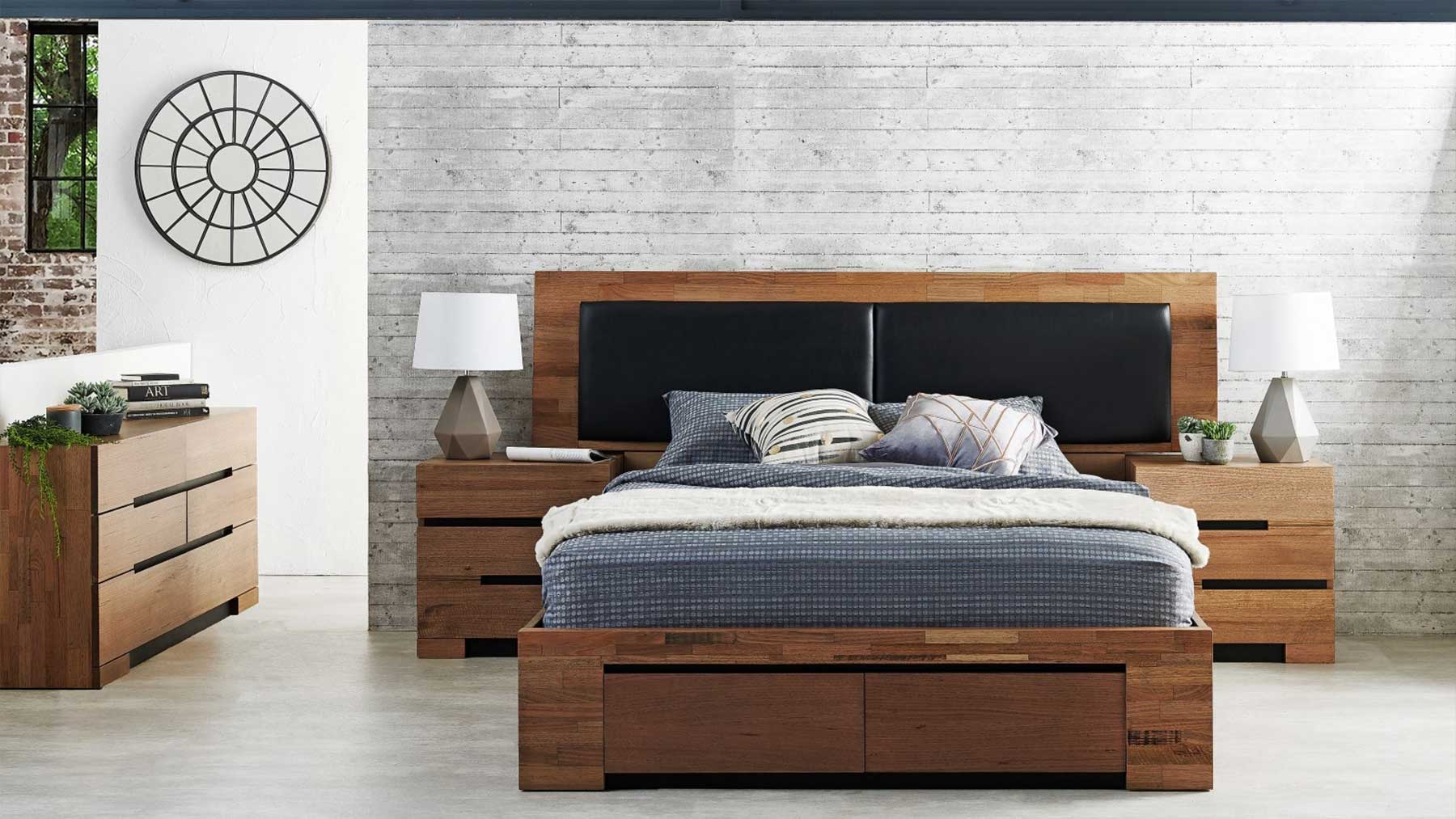 Giường ngủ gỗ tự nhiên phong cách thanh lịch GHS-9033