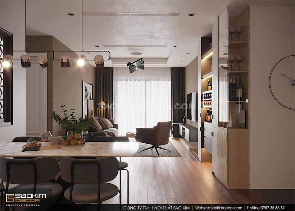 Thiết kế phòng khách chung cư phong cách Đài Loan